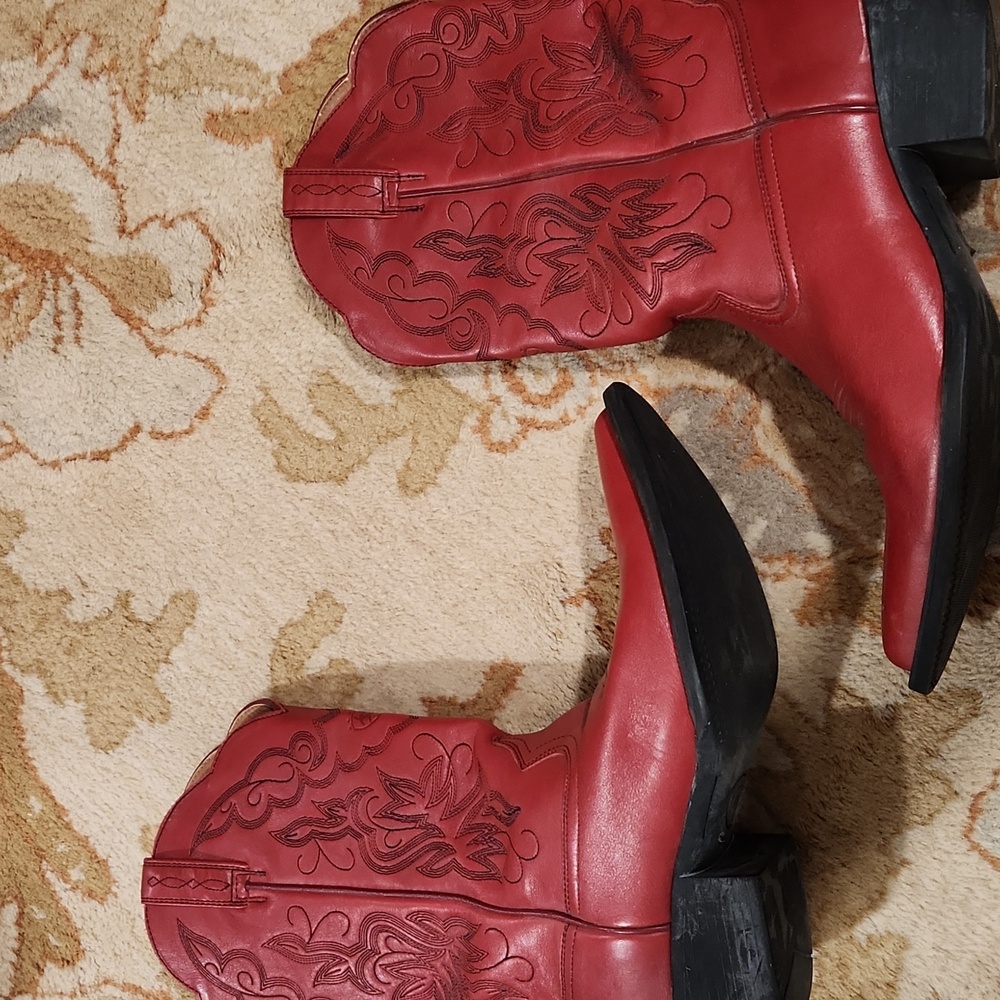 ARIAT Red Leather Cowgirl Boots, Size 9